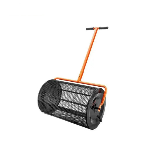 Compostverspreider - Strooiwagen - Lichtgewicht Ontwerp - Turf Mos Roller - Verstelbaar Handvat -  voor Tuin - Gazon - 24inch -  61 x 107 cm - Oranje/Zwart