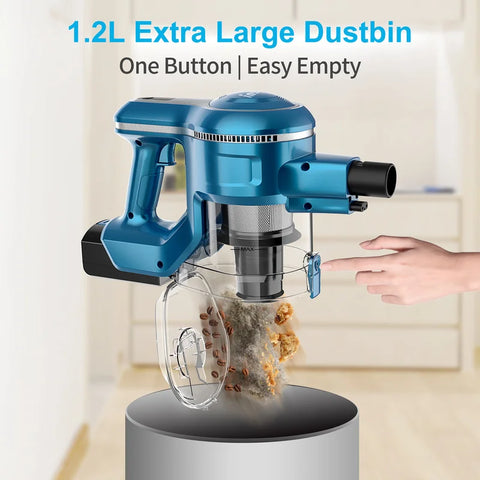 Steelstofzuiger Draadloos - Steelstofzuiger - Stofzuiger - Steelstofzuiger Snoerloos - Krachtige Zuigkracht - 23Kpa - 250W - 36V - HEPA Filter - Blauw