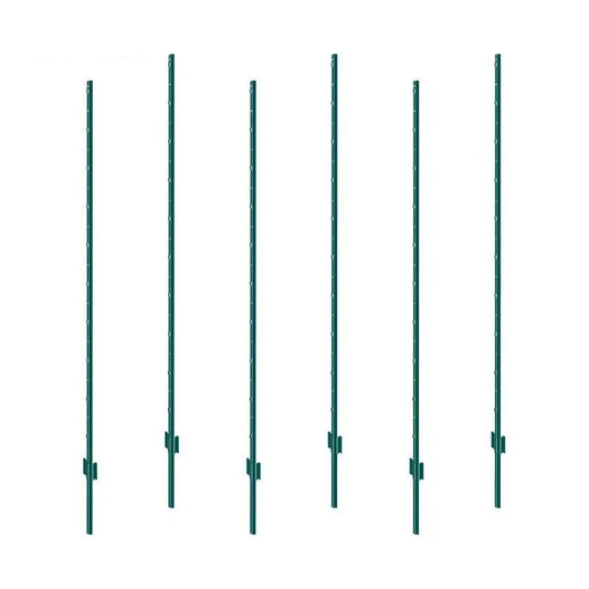 Omheiningspalen - Paal - Weidepaal - Weideomheining - Bosomheining - Bosomheining - Tuinomheining - Heavy Duty Metaal - 6 inch - voor voor Tuin Tuin Gazon Boerderijen & Buiten Draad Omheining - 6 stuks - QUORE