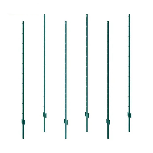 Omheiningspalen - Paal - Weidepaal - Weideomheining - Bosomheining - Bosomheining - Tuinomheining - Heavy Duty Metaal - 6 inch - voor voor Tuin Tuin Gazon Boerderijen & Buiten Draad Omheining - 10 stuks - QUORE