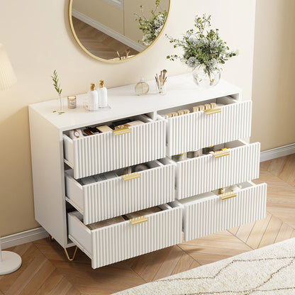 Ladeskast – Ladekast – Commode – Opbergkast – Kast Met 6 Laden – Wit – Ruimtebesparend Ontwerp – Duurzaam Spaanplaat
