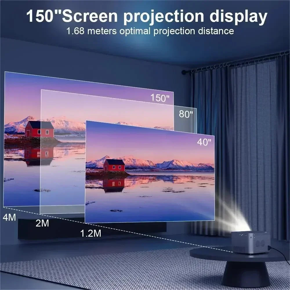 4K Android Projector – Mini Projector – Home Cinema Projector – Draagbare Beamer – Wifi Projector – Full HD 1080p Resolutie – Wifi 6 & Bluetooth 5.0 Connectivity