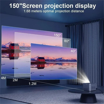 4K Android Projector – Mini Projector – Home Cinema Projector – Draagbare Beamer – Wifi Projector – Full HD 1080p Resolutie – Wifi 6 & Bluetooth 5.0 Connectivity