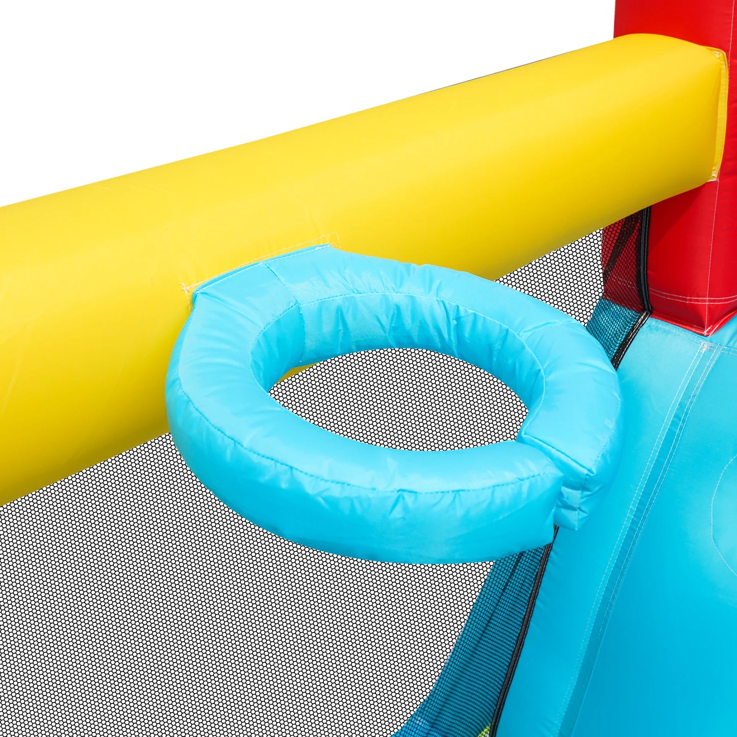 5-In-1 Opblaasbare Speeltoren – Springkasteel – Trampoline – Glijbaan – Basketbalring – Waterbestendig Oxford Stof – Snelle Opblaastijd