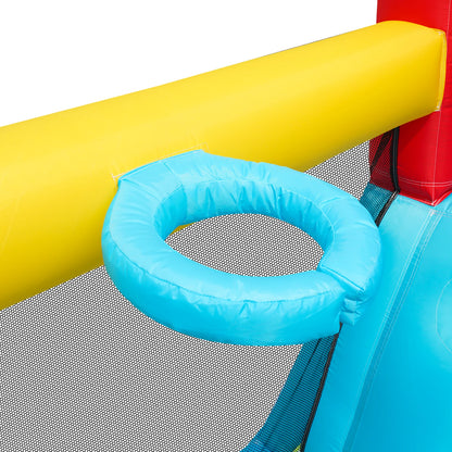 5-In-1 Opblaasbare Speeltoren – Springkasteel – Trampoline – Glijbaan – Basketbalring – Waterbestendig Oxford Stof – Snelle Opblaastijd