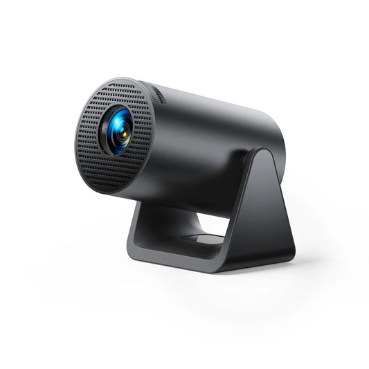 Mini Beamer - Projector - Digital Projector - Portable - Wi-Fi 6 and Bluetooth 5.2 - Android 11 System - Built-in Speaker - HDMI Compatible - Power Supply - USB - EU Plug Type - 300 ANSI - 29W - Black