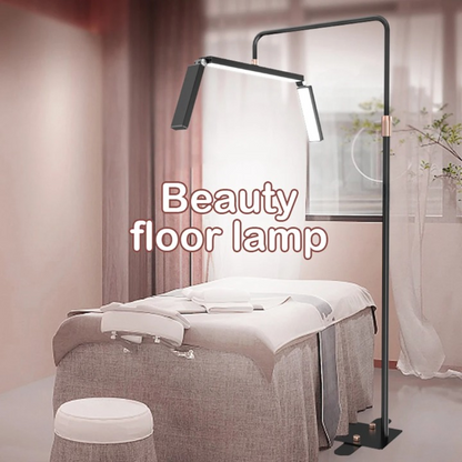 Salonlamp - LED Videolamp – Opvouwbaar Vloermodel – 40W - Halve Maanlamp – 3200K-5600K – Met Standaard, Telefoonhouder & Afstandsbediening – Voor Make-up -  Schoonheidssalon - Live Streaming - Zwart