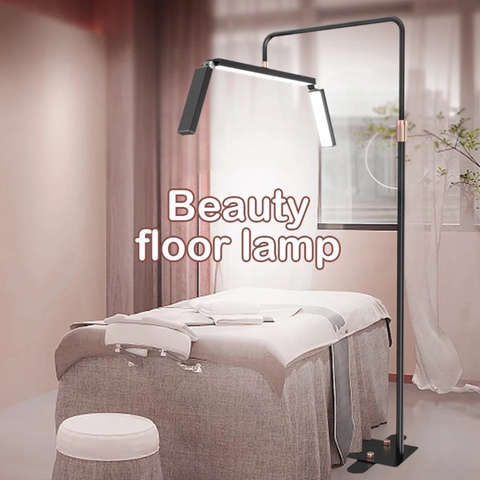 Salonlamp - LED Videolamp – Opvouwbaar Vloermodel – 40W - Halve Maanlamp – 3200K-5600K – Met Standaard, Telefoonhouder & Afstandsbediening – Voor Make-up -  Schoonheidssalon - Live Streaming - Zwart