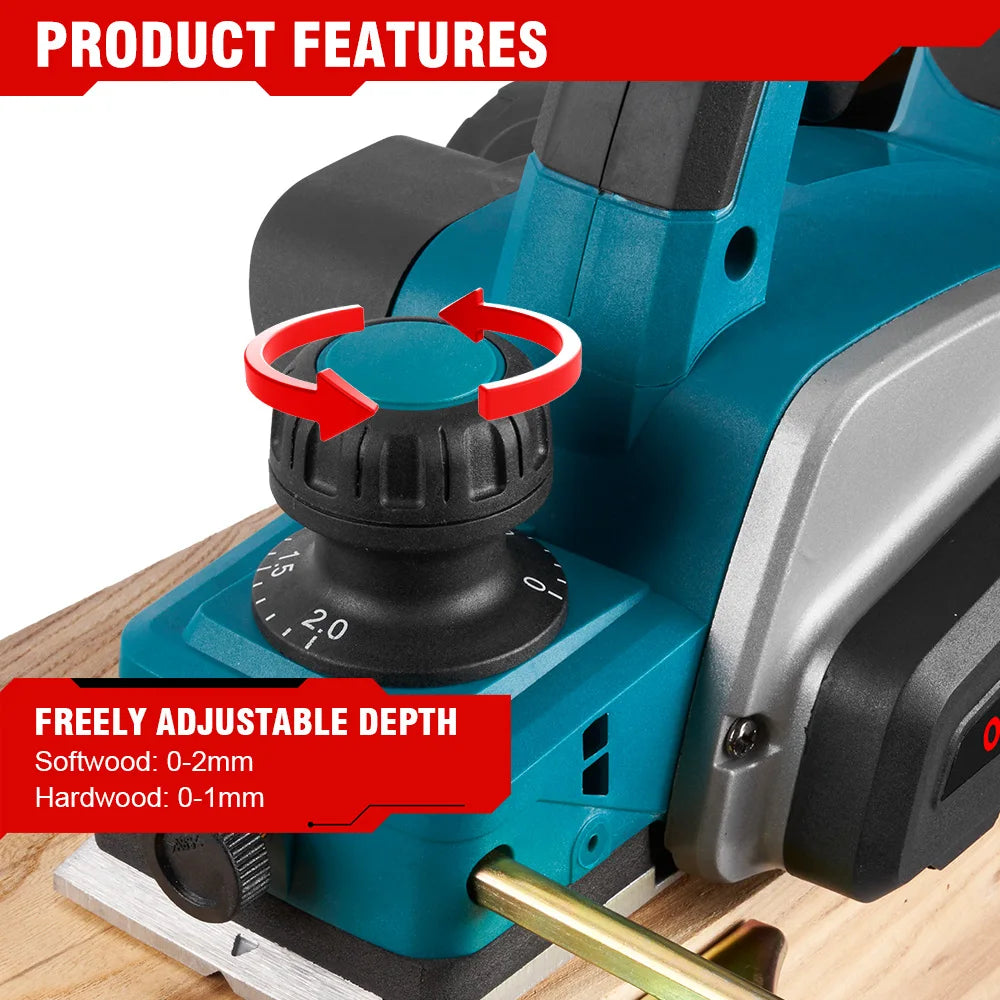 Schaafmachine - Elektrische Schaaf - Parallelgeleider - Opvangzak - Draadloze Elektrische Houtfrees - 30000RPM – Brushless Trimmer - Houtbewerkingsgereedschap - met 2 Accu’s + EU Stekker