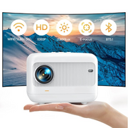Mini Beamer - Projector - Android - Digital projector - 5G WiFi - Bluetooth Compatible with HDMI - Power - USB - 20000 Lumen - 300 ± 50% ANSI - 55W - White