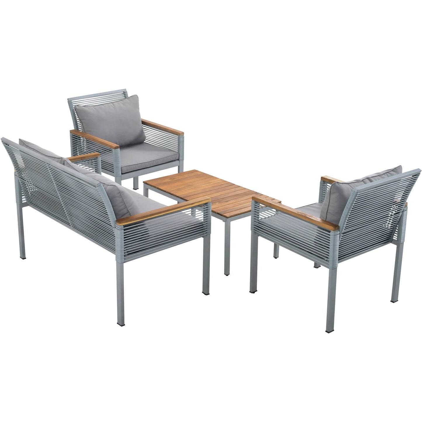 Tuinloungeset – Tuinmeubelset – Loungeset Buiten – Balkonmeubels – Gepoedercoat Stalen Frame – Waterafstotende Kussens