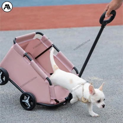 Hondenwagen – Hondenbuggy – Wandelwagen – Dierenbuggy – Huisdierenbuggy – Grijs – Lichtgewicht Opvouwbaar – Compact Design