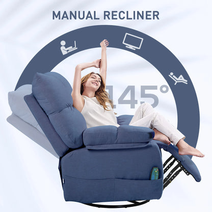 Elektrische Relaxfauteuil – Relaxstoel – Massagefauteuil – Relaxstoel Met Massage – Verstelbare Rugleuning – Warmtefunctie – 360° Draaibaar - QUORE