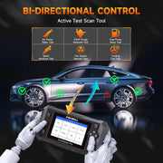 OBD2-Scanner - Diagnosecomputer - Slimme Diagnosetool - Foutverwijdering - Bidirectionele ABS SRS Auto OBD2 Scanner - Diagnostische EPB BRT Reset Tool - 26+ Reset - Zwart
