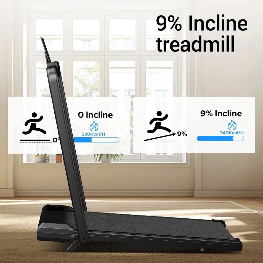 Wandelband – Loopband – Fitnessband – Desk Treadmill – Home Trainer – 9% Helling – Stil 2,5 HP Motor - QUORE