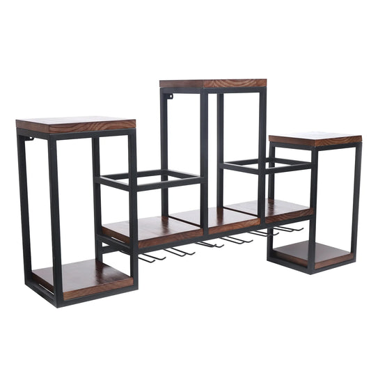 Wine Rack - Wine Bottle Rack - Wijnrek - Wijnflessenrek - Metalen Wijnfleshouder - Wandmontage - Industrieel Wandgemonteerd Wijnrek - Stijlvolle & Functionele Wijnopslag