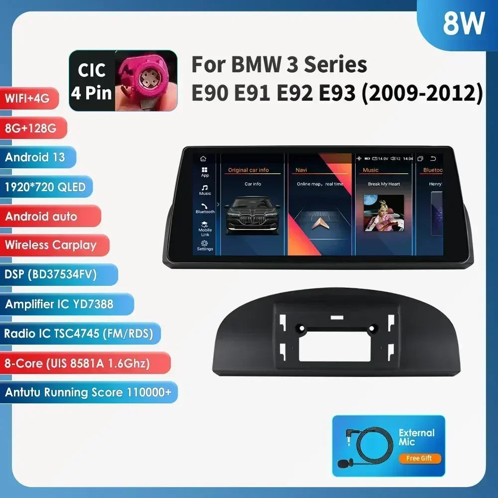 2DIN Android Autoradio – Multimedia Speler – Navigatie Systeem – Carplay Module – 2DIN Stereo – 10,25 Inch QLED Touchscreen – Draadloze CarPlay & Android Auto