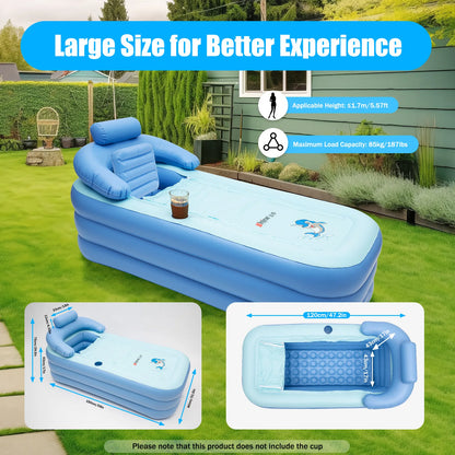 Opblaasbaar Bad – Zwembad voor Binnen & Buiten – Tubble 150x80cm – Blauw – Zwemspeelgoed & Opblaasbaar Zwembad voor Kinderen en Volwassenen