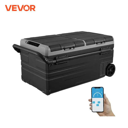 VEVOR Car Refrigerator 12 Volt  95 L Dual Zone Portable -4℉-68℉ 12/24V DC and 100-240V AC Compressor Cooler for Outdoor Camping