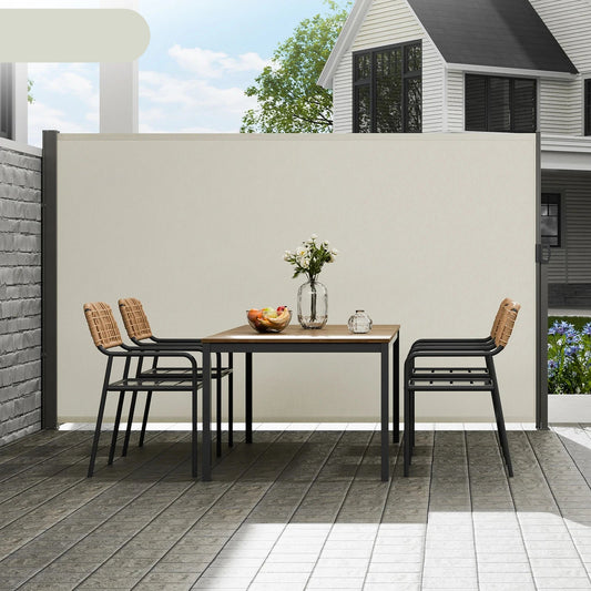 Windscreen - Windscreen Retractable - Side Awning - Canopy - Canopy Sunshade - Retractable Side Awning - 160X300cm - Waterproof - Outdoor Screen - For Backyard - Beige