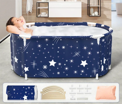 Badkuip - Jacuzzi - Bad Spa - Bath Bucket - Mobiele Badkuip - Dompelbad - voor Ijsbad - Kunststof - 120 cm - Blauw
