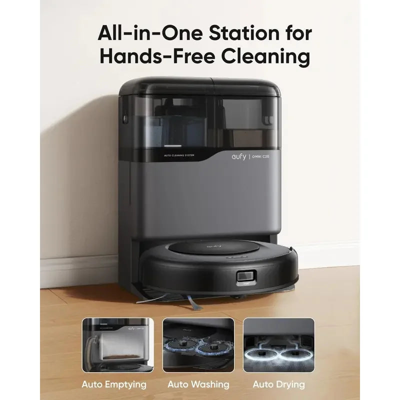 Robotstofzuiger – Robotstofzuiger met Moppfunctie – Automatische Stofzuiger – Dweilrobot – Slimme Robot – All-in-One Schoonmaakstation – 7.000 Pa Zuigkracht – Ultradun 8,5 cm Design