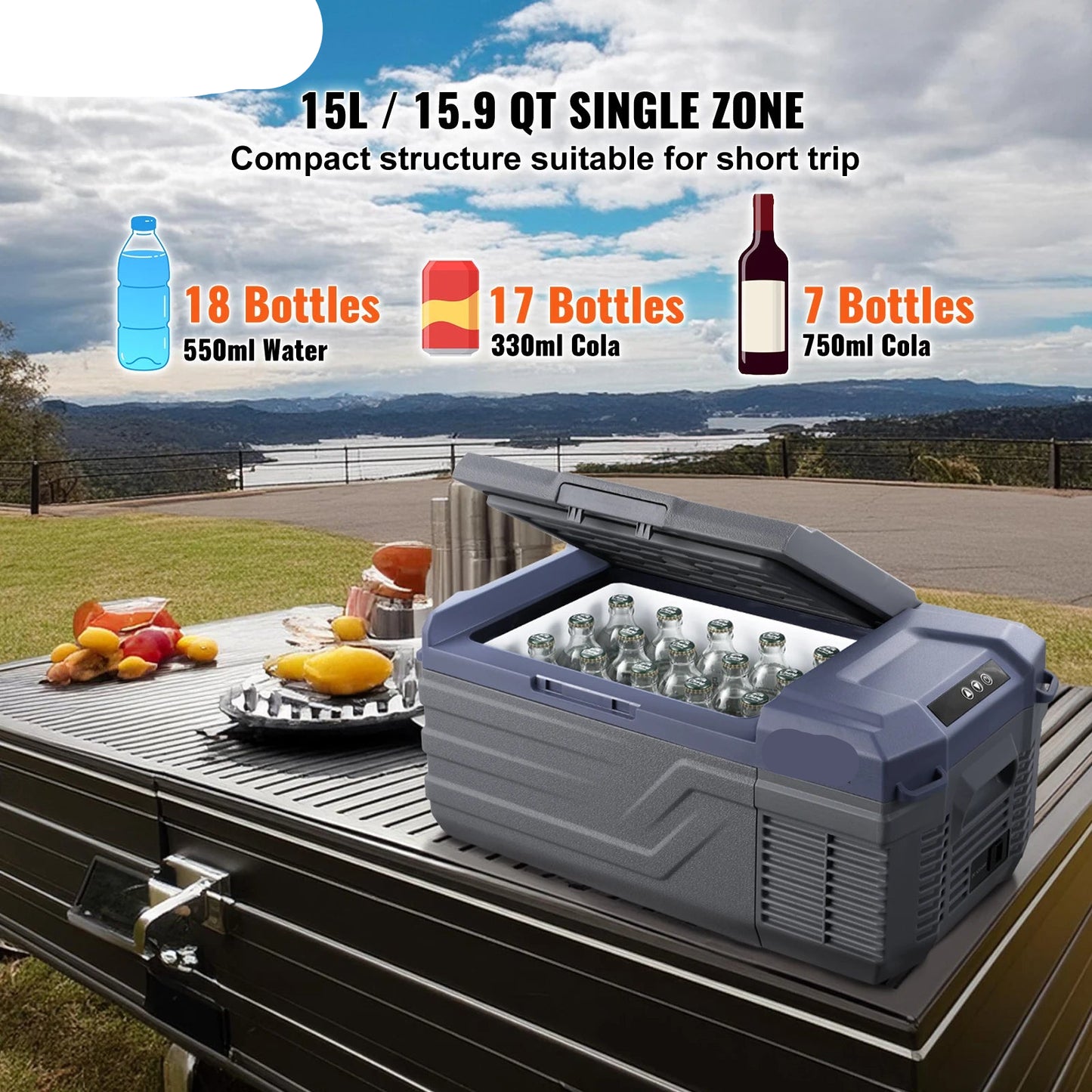 Mobiele Koelbox – Draagbare Koelkast – Mini Koelbox – Compressor Koelbox – 15 Liter – Temperatuur Instelbaar – Stil & Energiezuinig - NL40