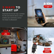 Diesel luchtverwarmer - Luchtverwarmer Parkeerverwarming - Dieselverwarming - Met afstandsbediening - App Control - 8KW - 5000W - 12V-220V - Rood