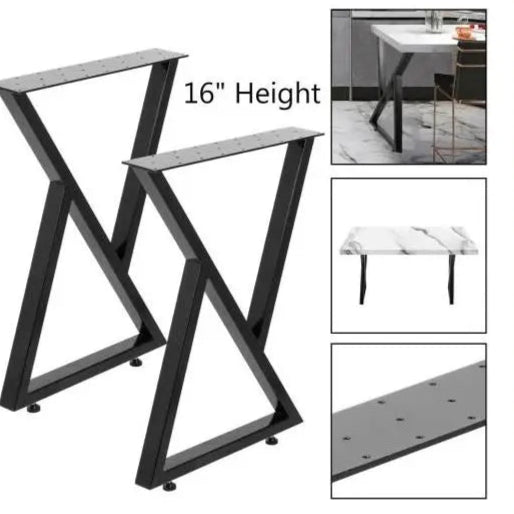 Tafelpoten - Tafel - Tafellopers - Industriële - Verstelbare - Metalen Meubelpoten - Antislip Stalen Poten voor Bureau of Salontafel - 16x18 inch - Set van 2