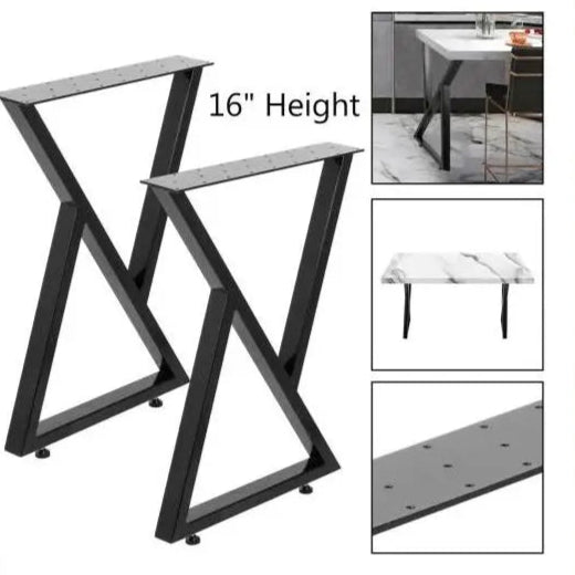 Tafelpoten - Tafel - Tafellopers - Industriële - Verstelbare - Metalen Meubelpoten - Antislip Stalen Poten voor Bureau of Salontafel - 28x24 inch - Set van 2