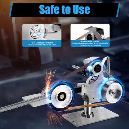 Mini-Bandenschuurmachine – Bandschuurmachine – Schuurmachine – Mini Schuurmachine – Compact – 550W Brushless Motor – Verstelbare Werktafel