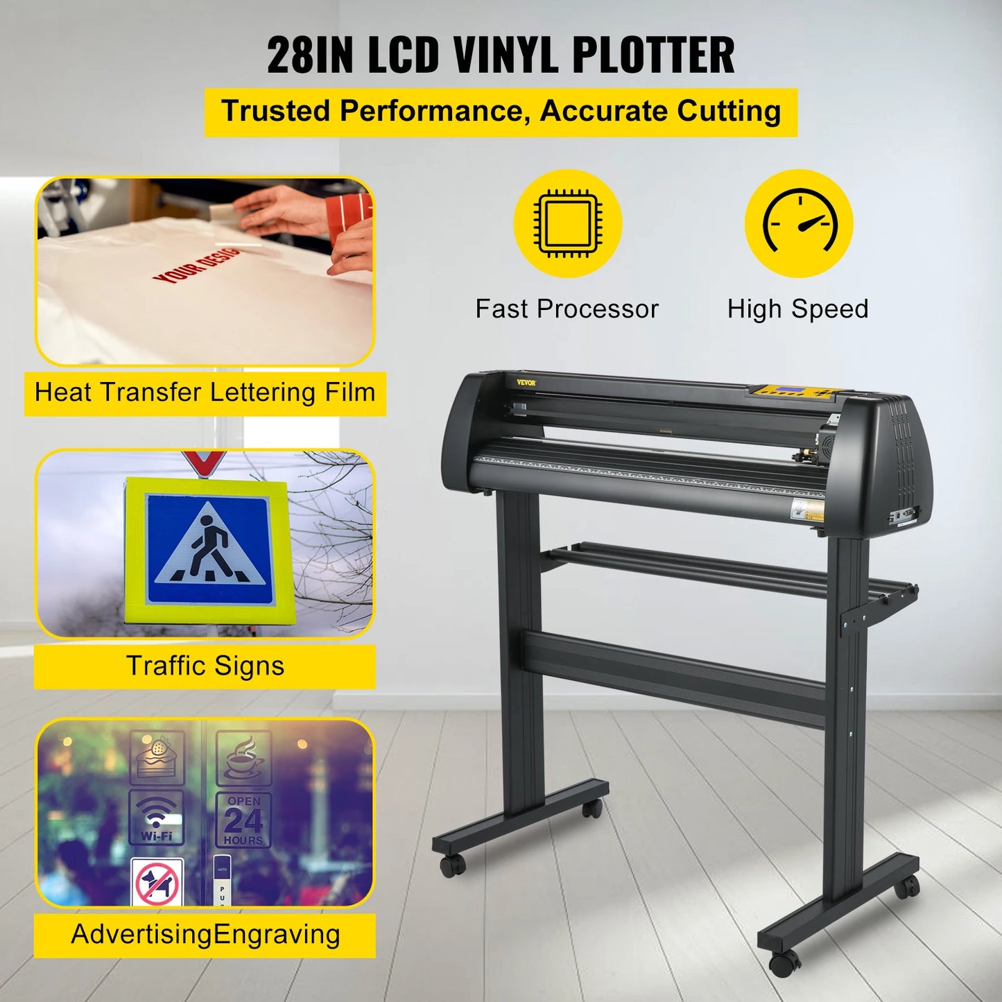 Vinyl Cutter Plotter – Snijplotter – Vinylsnijder – Sticker Cutter – Snijmachine – 28 Inch Snijbreedte – Nauwkeurigheid 0,01 mm