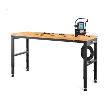 Verstelbare Werkbank - Werktafel - Industriële Werkbank - Garage Werkbank - 48x20inch - 2000lbs - Industrieel Werkstation - Hoogte Verstelbaar - Houten Werktafel - Met Stopcontacten – Voor Garage - Schuur of Kantoor - QUORE