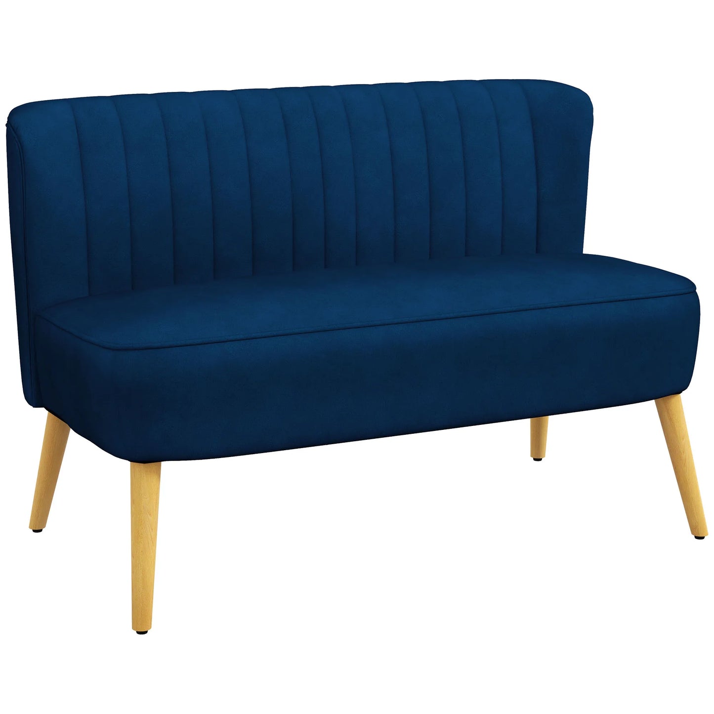 Tweezitsbank – Tweezitssalon – Bank Voor Twee – Loungebank – Minimalistisch Scandinavisch Design – Fluweelzachte Polyester Bekleding – Stevige Houten Poten