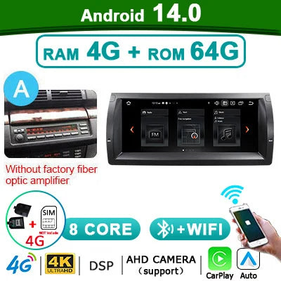 Autoradio – Auto Stereo – Multimedia Speler – GPS Navigatie – CarPlay Android Auto – 10,25 Inch Touchscreen – Android 14 Besturingssysteem