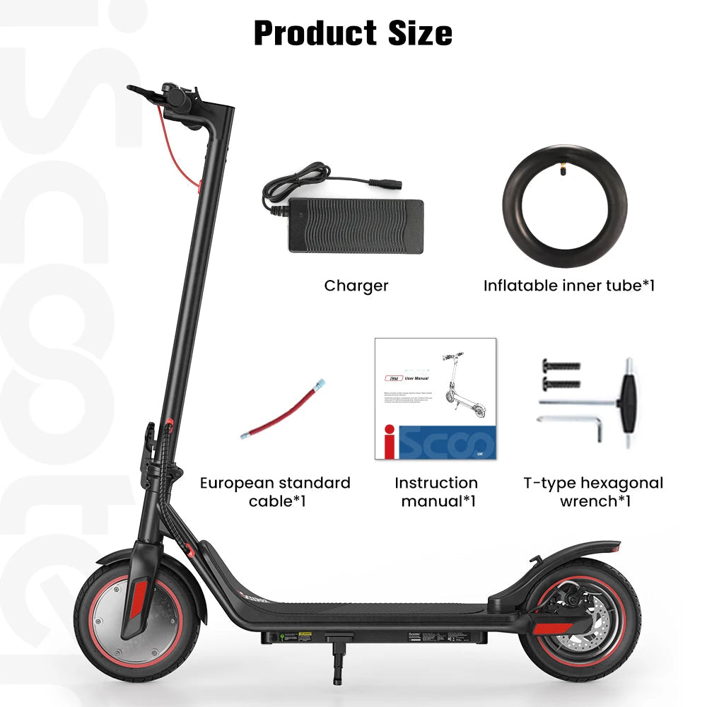 Scooter - Elektrische Step - E-Scooter - Opvouwbare - met Koplampen - Achterlichten - 36V - Oplader - EU-stekker - 8.5 Inch Honingraatband - 7.5Ah - 500W - 30km/h - IP54 -112 x 48 cm - Zwart