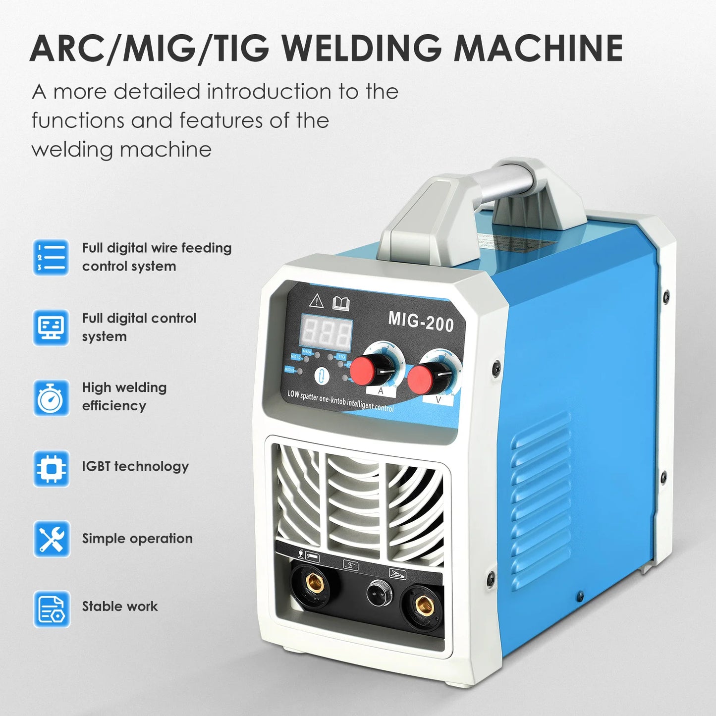 3-In-1 Lasmachine – MIG Lasser – TIG Lasser – ARC Lasser – Compact – Digitale Display – IGBT-Inverter