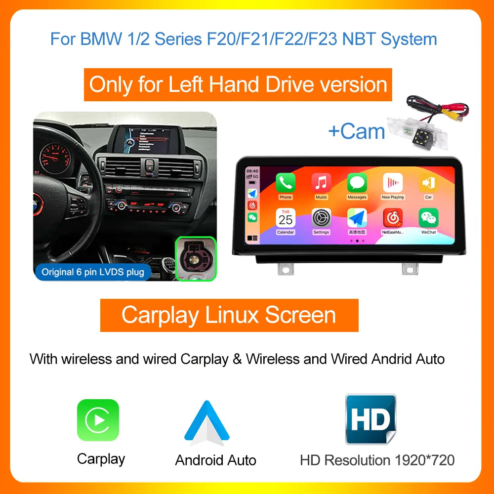 10,25" Touchscreen Multimediaplayer – Autoradio Multimedia Systeem – Navigatie Unit – CarPlay Android Auto – Wireless Connectiviteit – HD Scherm 1920x720 – Bluetooth WiFi - QUORE