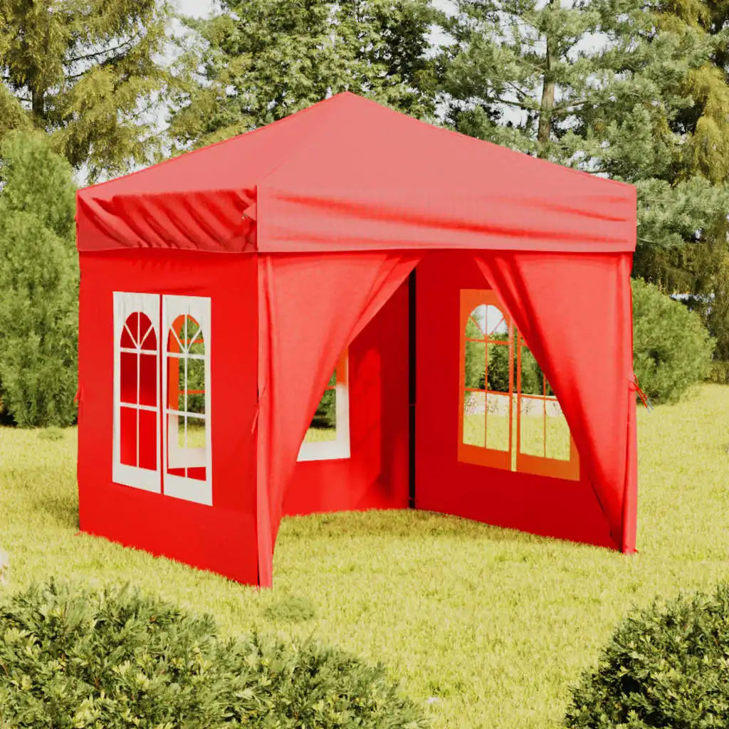 Paviljoen - Tuinpaviljoen - Partytent - Tuintent - Pop-up Kliksysteem - Stabiel - Vouwtent - met 4 zijpanelen - Opvouwbaar - Waterdicht - Hoogte Verstelbaar - 50+UV-Bescherming - voor Tuin - Buiten - Achtertuin - 210D Oxford-stof - 2 x 2 m - Rood