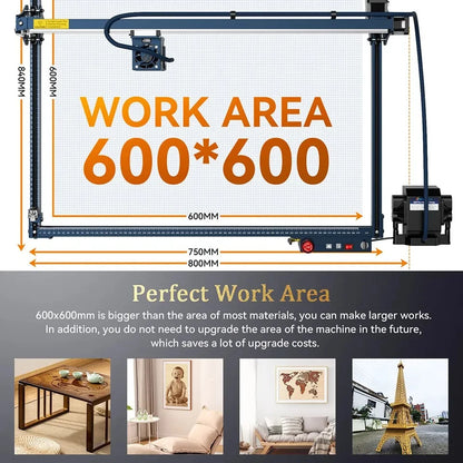Laser Graveermachine – Laser Cutter – Laser Snijder – Graveerprinter – Graveerapparaat – 600 X 600 Mm Werkruimte – 11W Krachtige Laser