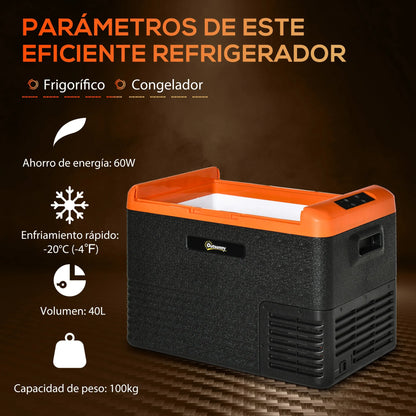 Draagbare Koelkast – Elektrische Koelbox – Mobiele Koelkast – Auto Koelkast – 40 Liter – Compressor Met Vriesfunctie – 12V En 24V Aansluiting - QUORE