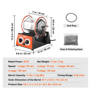 Roterende Tuimelaar - Trommel voor het Polijsten van Sieraden - Trommel voor Sieraden - Oppervlaktepolijstmachine - Polijstmachine - Afwerkingsgereedschap - 5KG - met Polijstkraal voor Afschuinen