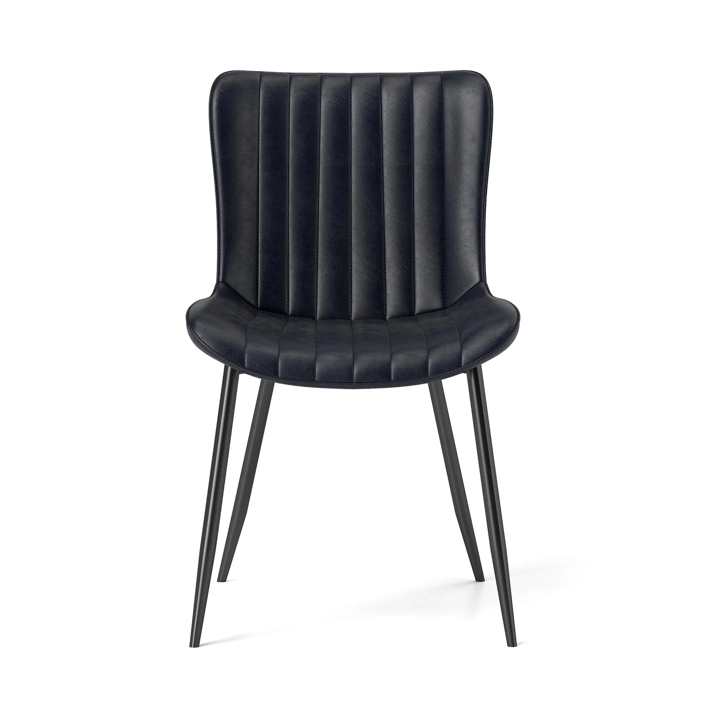 Black PU Dining Chairs, Set of 4 – Modern Faux Leather Armchairs for Kitchen & Dining Area