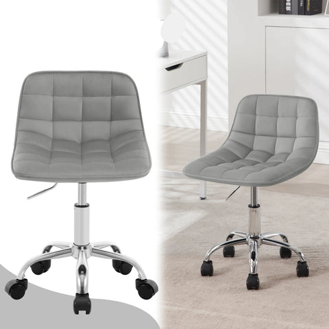 Chair - Office Chair - Dining Chairs - Adjustable Height - Comfortable - Backrest - 360° Rotation - Office - Make-up - Dark Gray Velvet