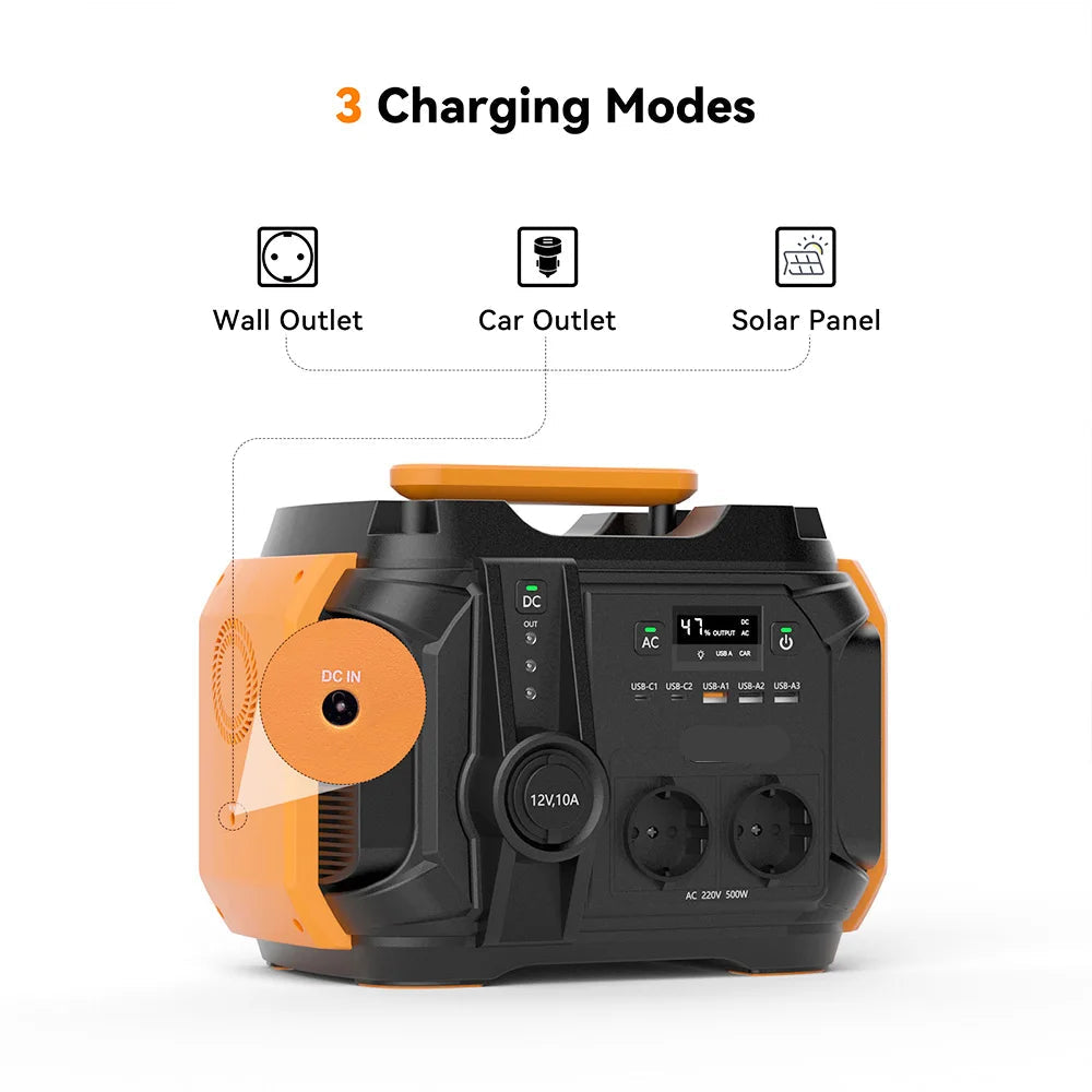 Draagbare Power Station – Mobiele Accu – Externe Batterij – Oplaadstation – 540Wh Capaciteit – Meerdere Uitgangen