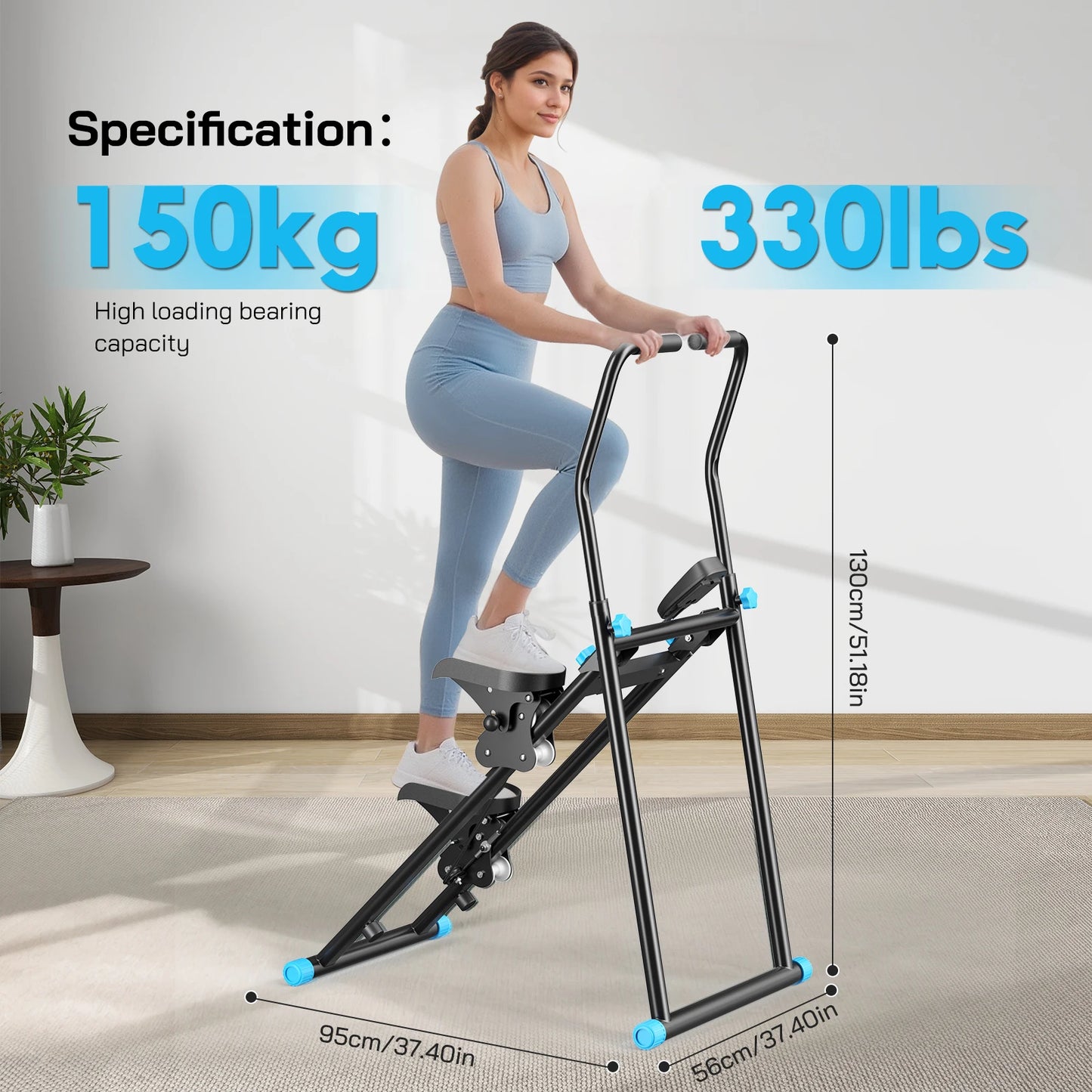 Stepper – Stair Stepper – Traploper – Verticale Klimmer – Mini Stepper – Inklapbaar Compact – Tot 150 kg Draagkracht