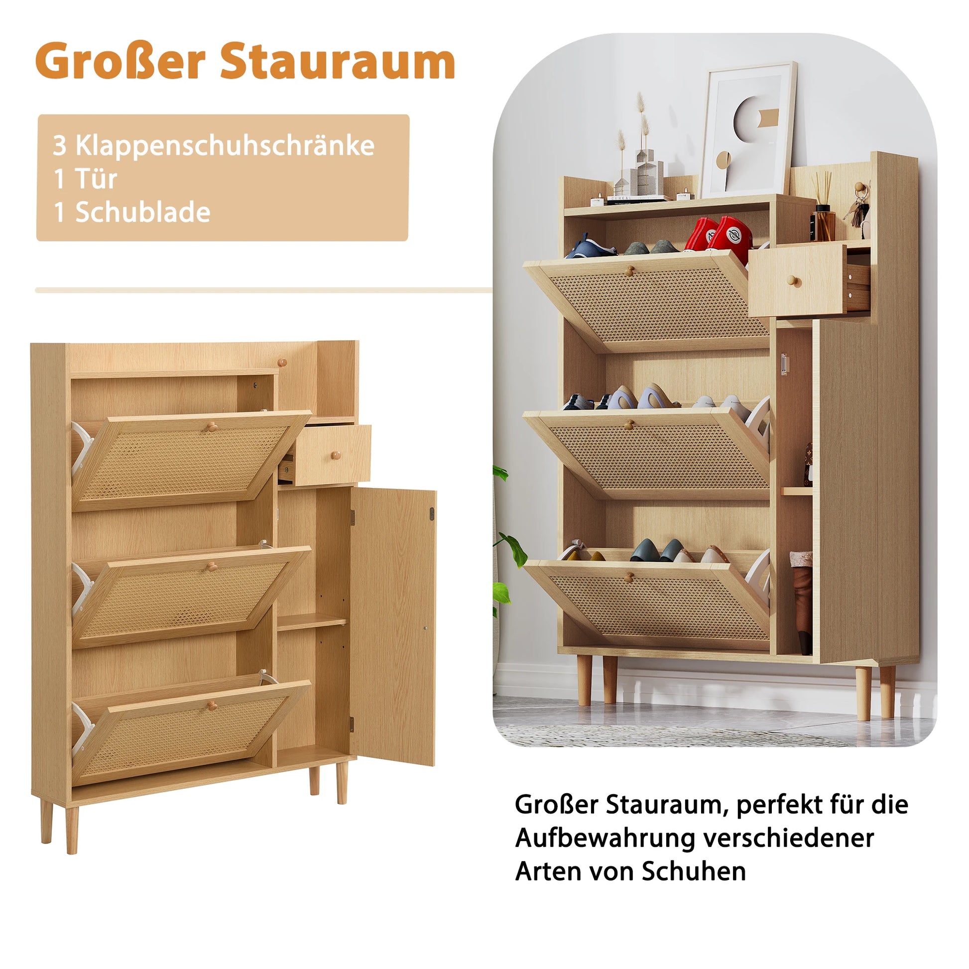Schoenenkast – Schoenenopberger – Schoenenrek – Schoenenkabinet – Schoenenelement – Ruimtebesparend – Stevig – Compact - QUORE