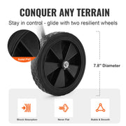 Vevor - Air Hose - Hose Reel Cart - 175 ft 5/8'' Hose - (Hose Not Included) Garden Hose Cart - Wheeled Tools - with Storage Basket for Garden, Yard &amp; Lawn - No Hose - Silver