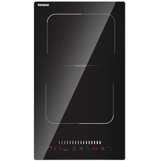 Induction hob - Induction Hob - Induction Cook Top - Induction Cooker - Electric Burner - 2 burners - 3500W - 12'' built-in induction hob - with combined zone - Safety lock - Timer - Pause - Black