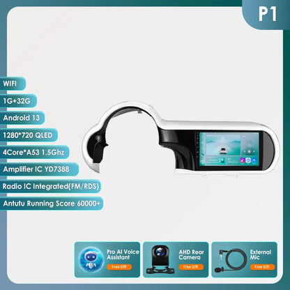 2DIN Android 13 Autoradio – Multimedia Speler – Navigatiesysteem – CarPlay Draadloos – 360 Graden Camera Ondersteuning – 9 Inch Touchscreen – Stuurwielbediening